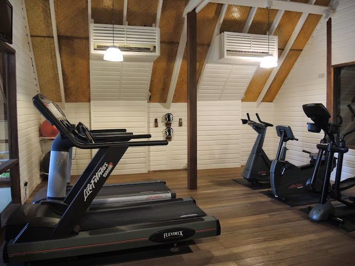 a room with exercise machines