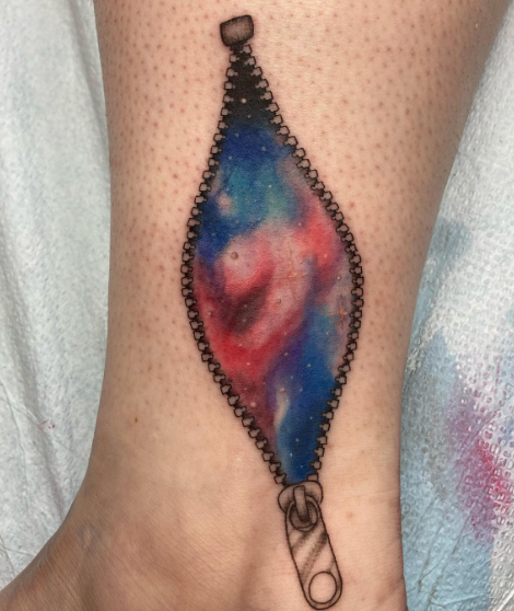 Galaxy Zipper Tattoo