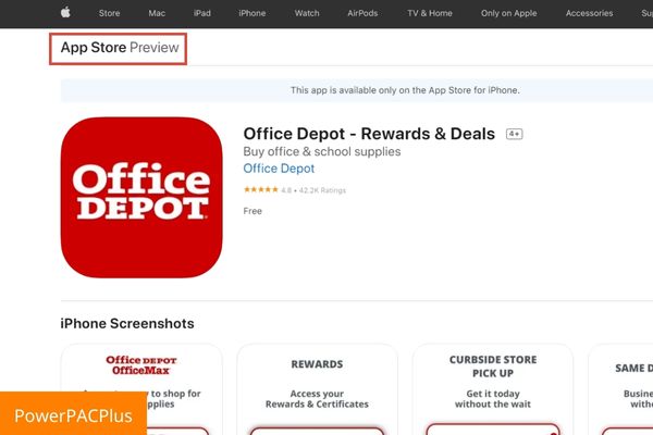 office depot mobile app in app store