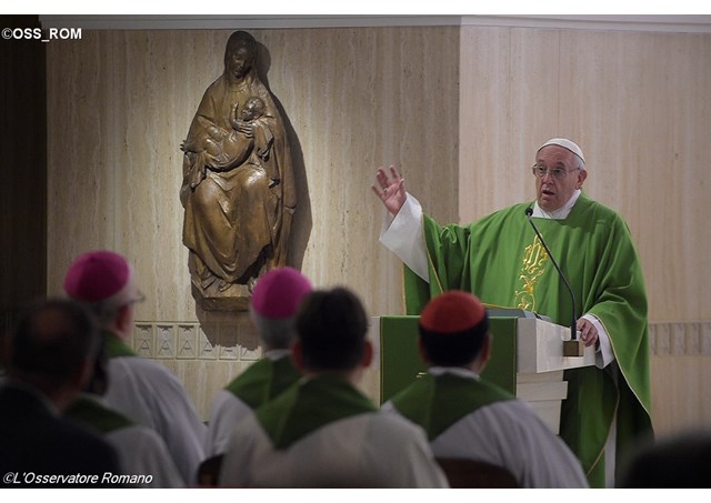 Pope Francis delivering his homily during the Mass. - OSS_ROM