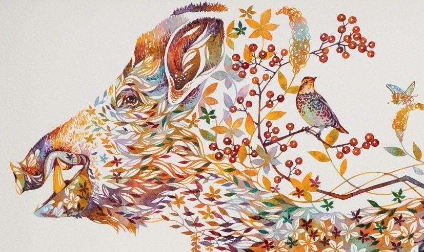 タケダヒロキ 鮮やかな水彩画の動物たちの世界に生息する Artclip By Tricera