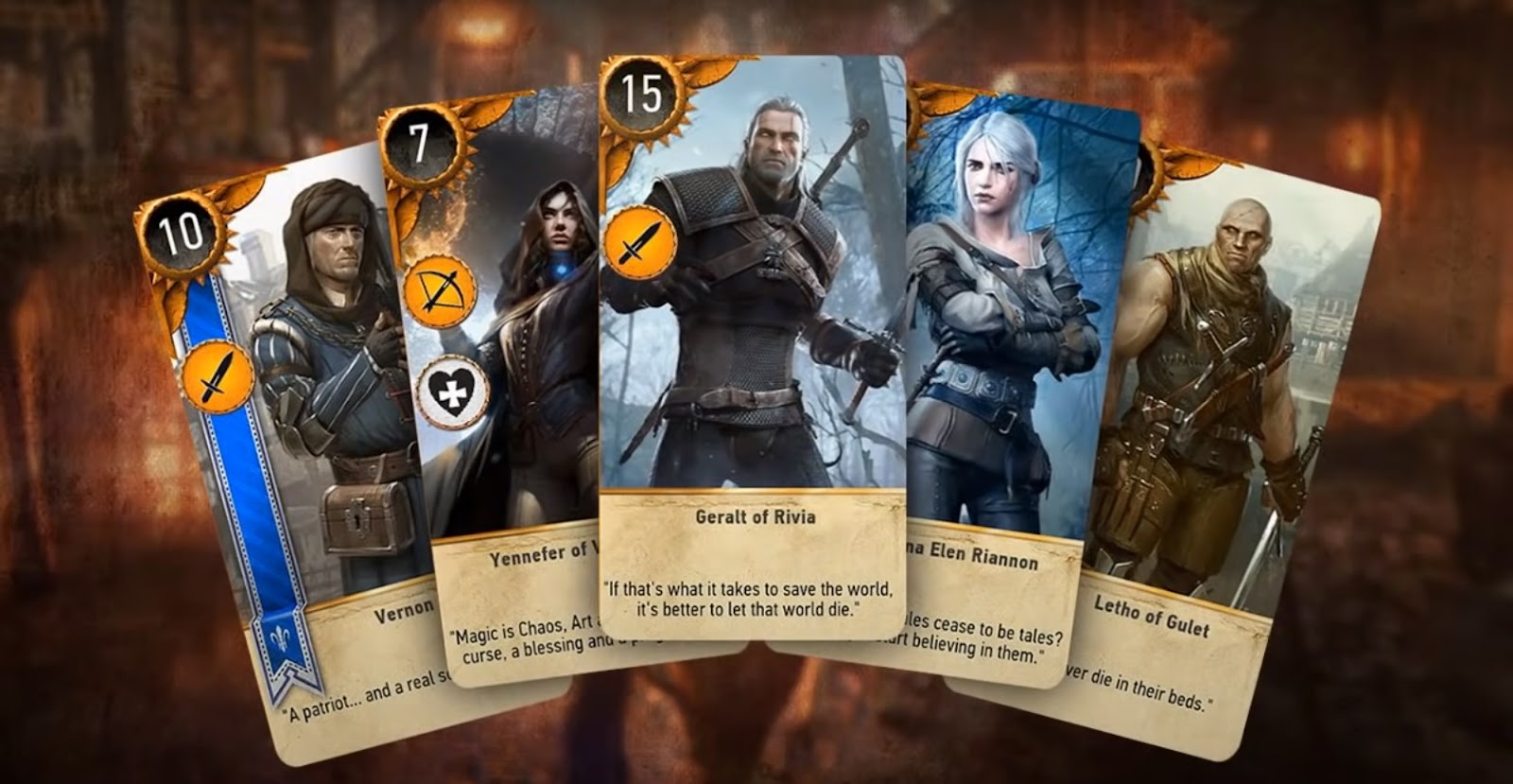 various characters from the Witcher series