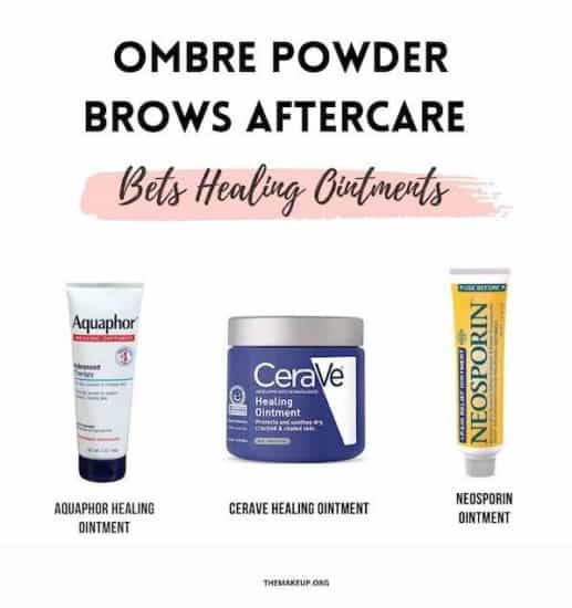 Ombre brows aftercare Top healing ointments 