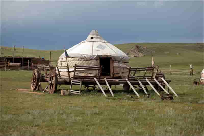 A traditional Mongolian yurt