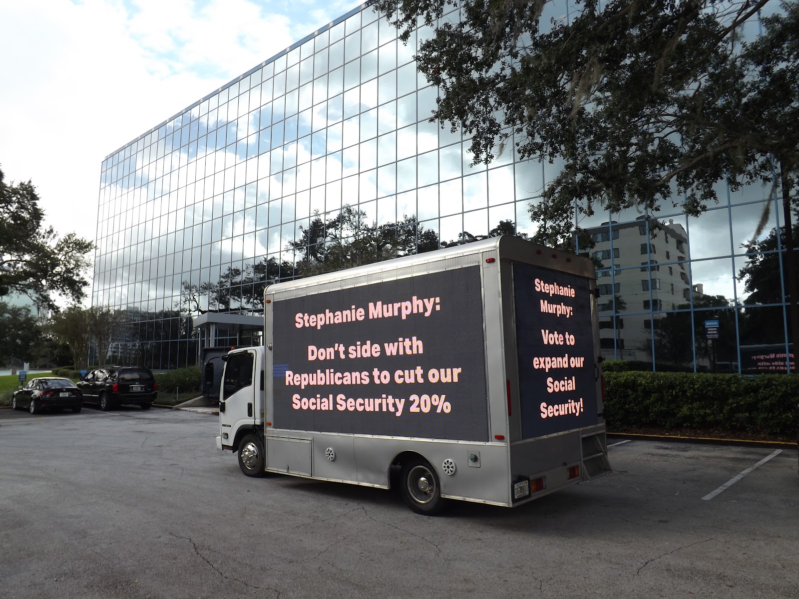 Our truck is driving around Florida, putting corporate democrats on notice