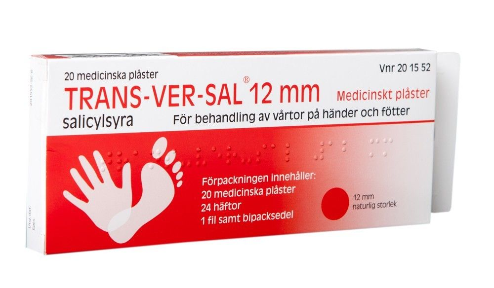 Trans-Ver-Sal 12 mm medicinskt plåster mot vårtor