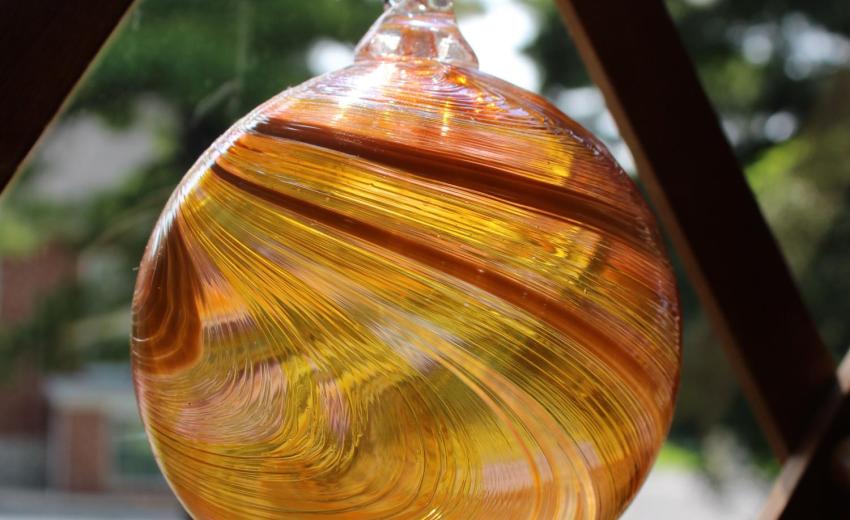 witch ball in window