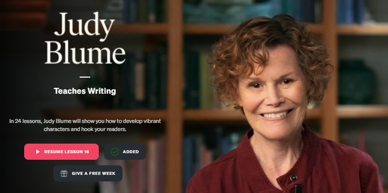 Judy Blume Teaches Fiction Writing