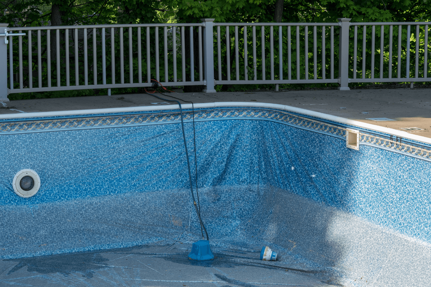 Empty residential swimming pool
