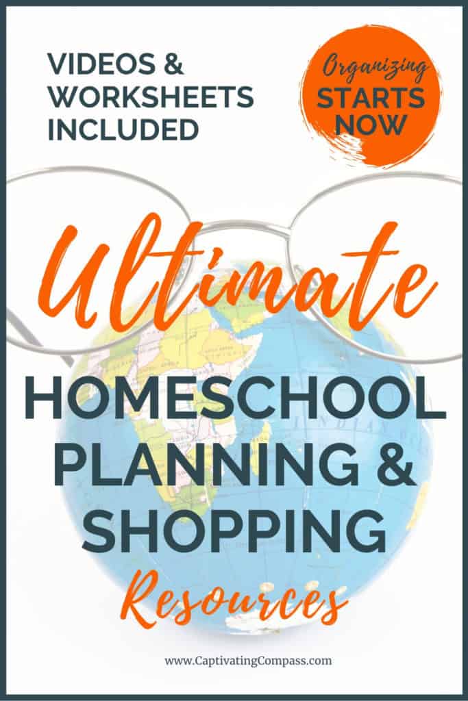 imageofworld with glasses with text overlay. Ultimate Homeschool Planning & Shopping. Videos & worsheets Included. Organizing Starts Now from www.captivatingcompass.com