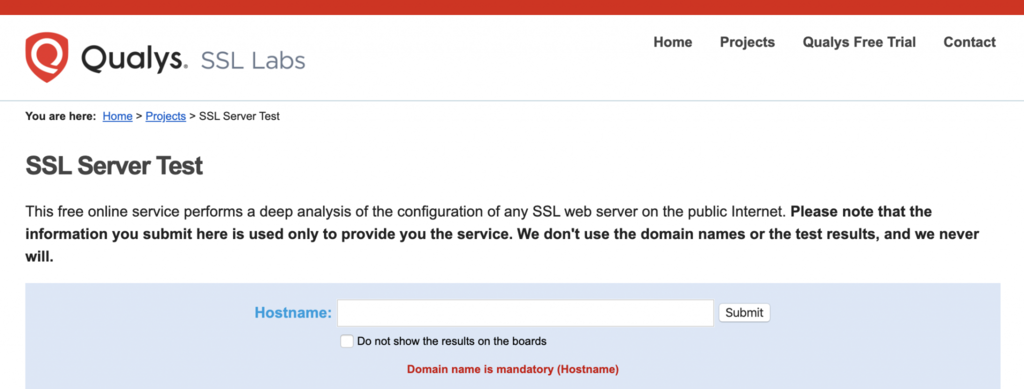 Checking TLS/SSL certificate 