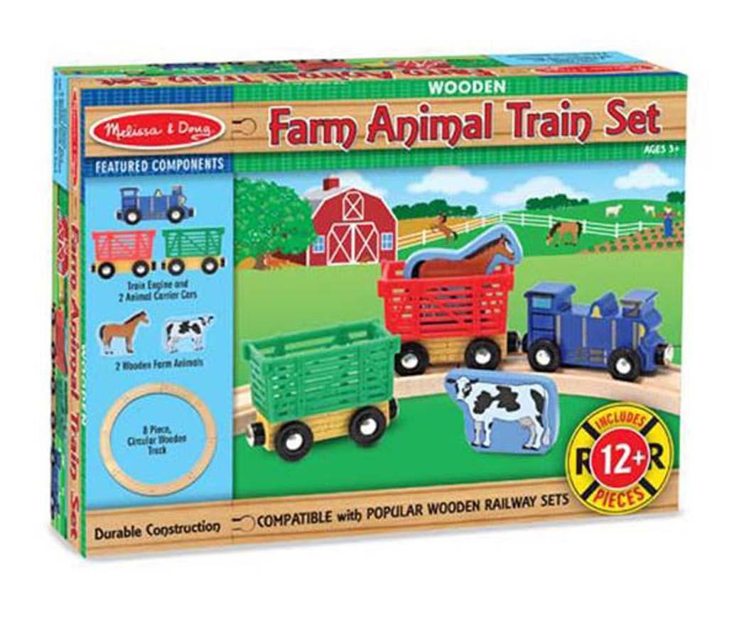 2. Melissa & Doug Farm Animal Train Set 