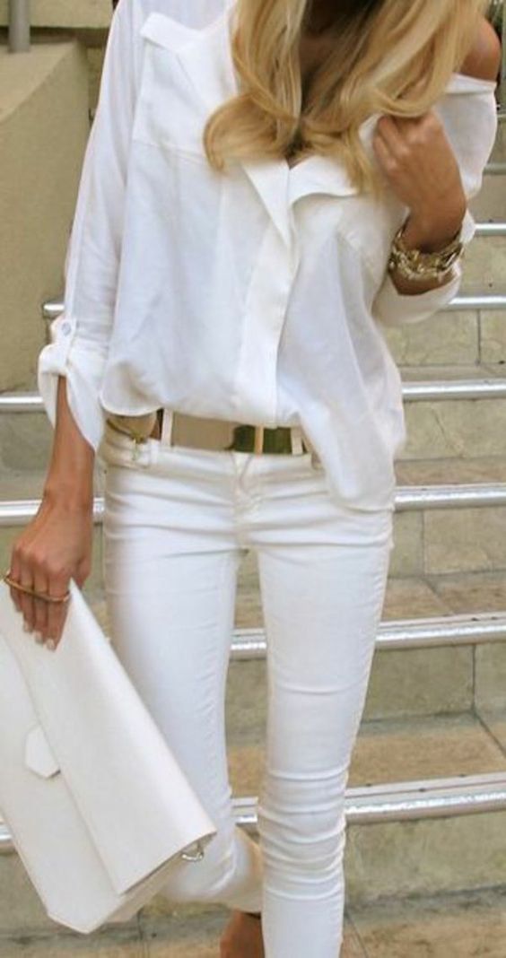 Total look blanc chemisier