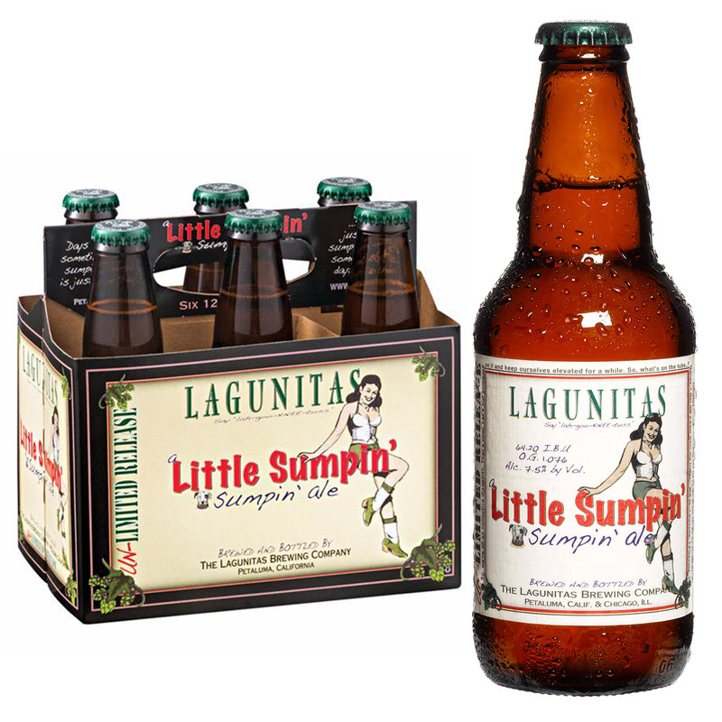 6-pack of Little Sumpin’ Sumpin’ Ale next to a single bottle