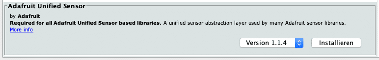 Arduino Bibliothek Adafruit Unified Sensor