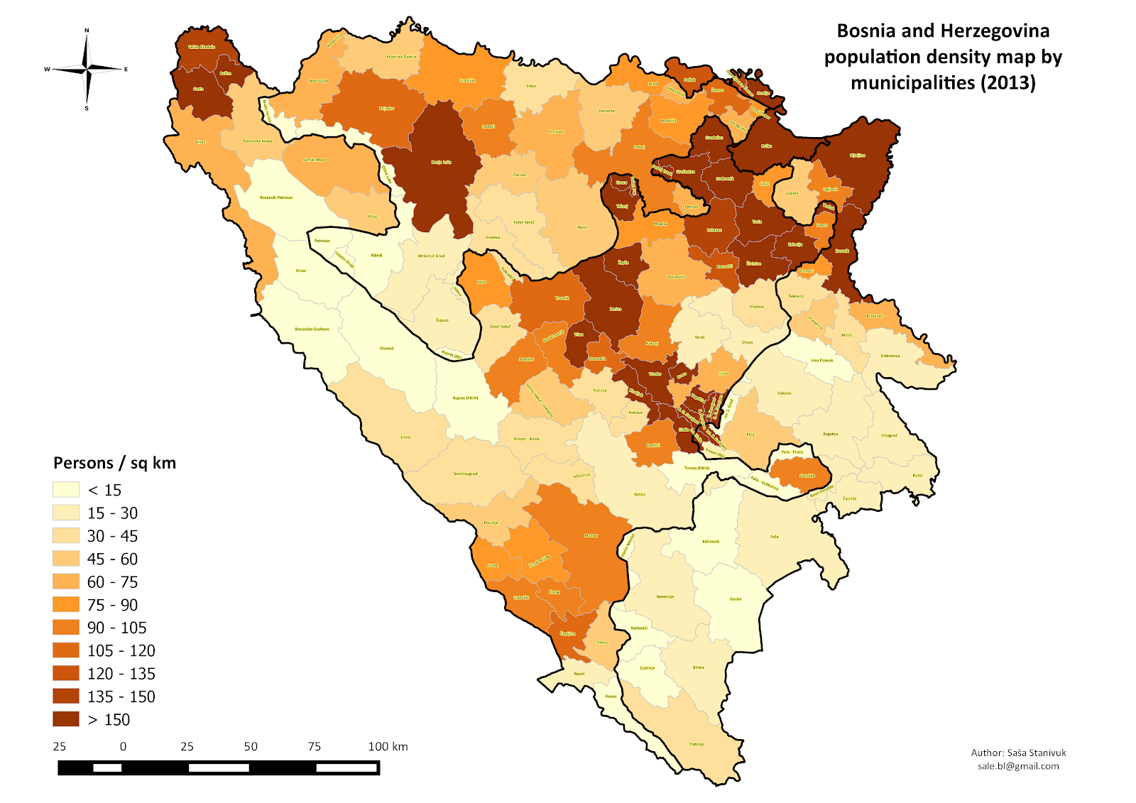 BIH popluation density map 2013.png