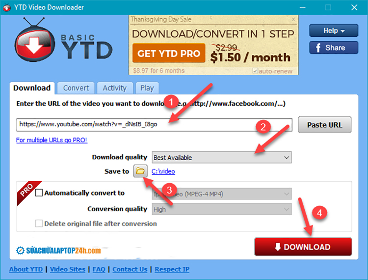 Hướng dẫn sử dụng YTD Video Downloader