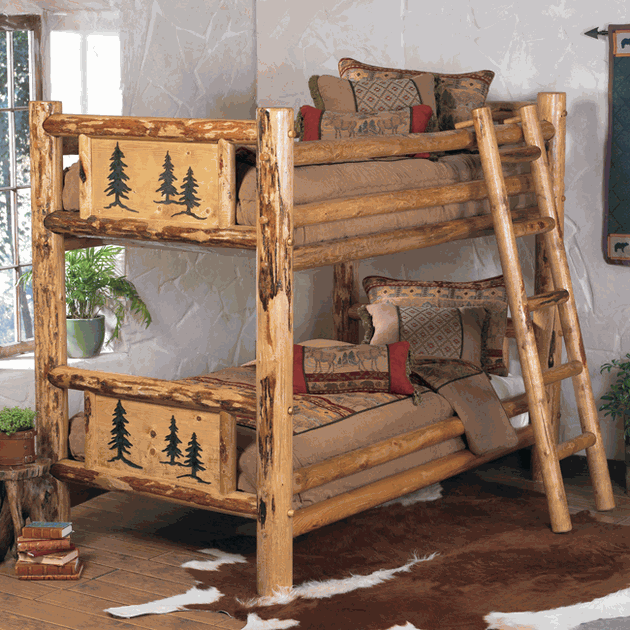 Mẫu giường gỗ tự nhiên 2 tầng