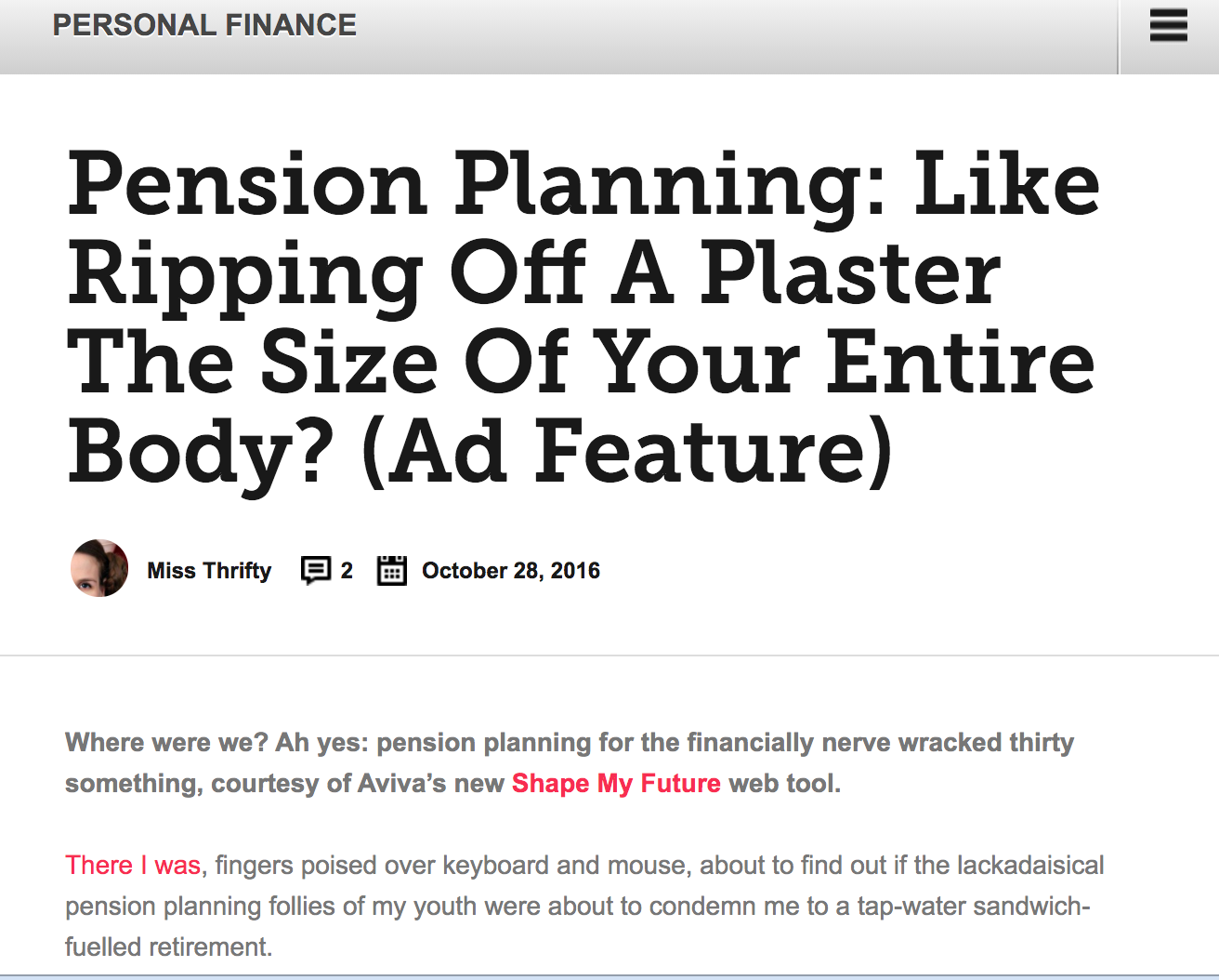 pension planning: like ripping off a plaster the size of your entire body?