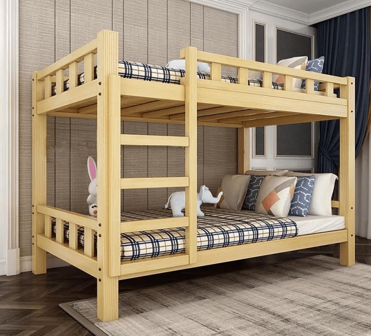 Mẫu thiết kế giường tầng đẹp giá rẻ được làm từ gỗ 4