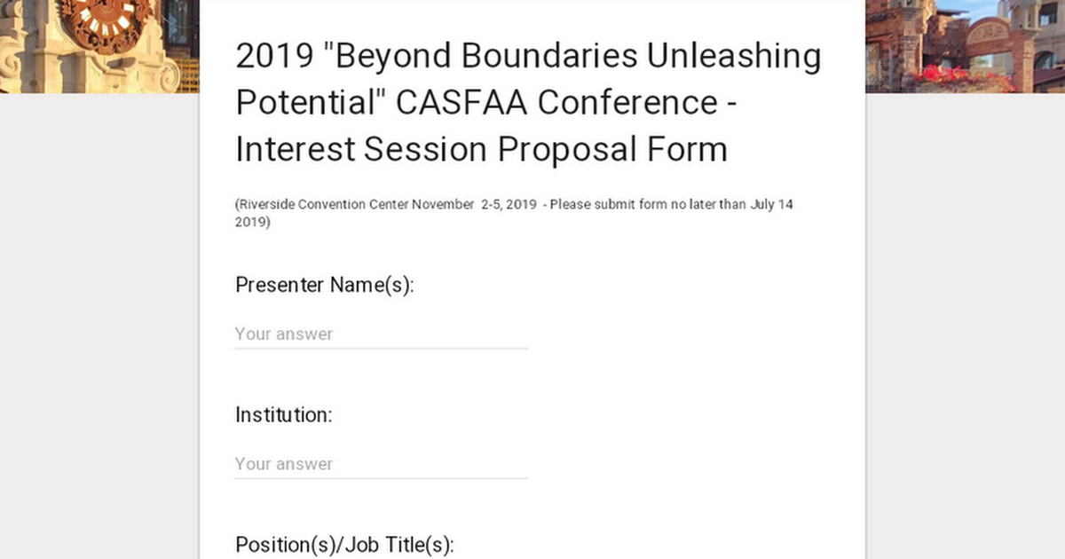 2019 "Beyond Boundaries Unleashing Potential" CASFAA Conference