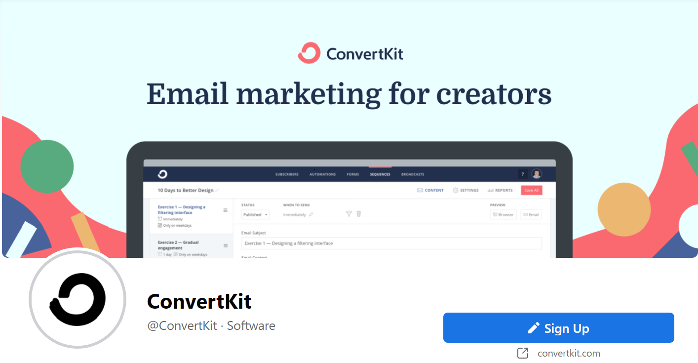 Convertkit Facebook Business Page Cover Photo