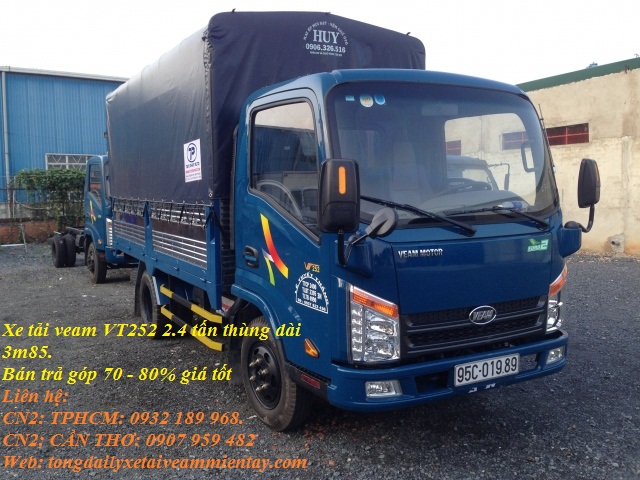 Xe tải veam VT252 2.4 tấn, xe tải veam vt252 động cơ hyundai thùng dài 3m85 giá