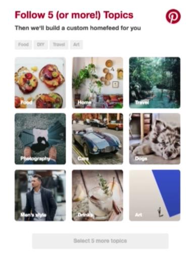 Google AMP email Pinterest follow topics