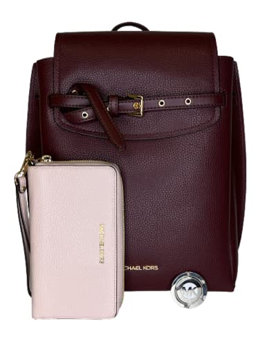 MICHAEL Michael Kors Emilia MD Backpack bundled with matching LG Flat MF Phone Wallet and Michael...