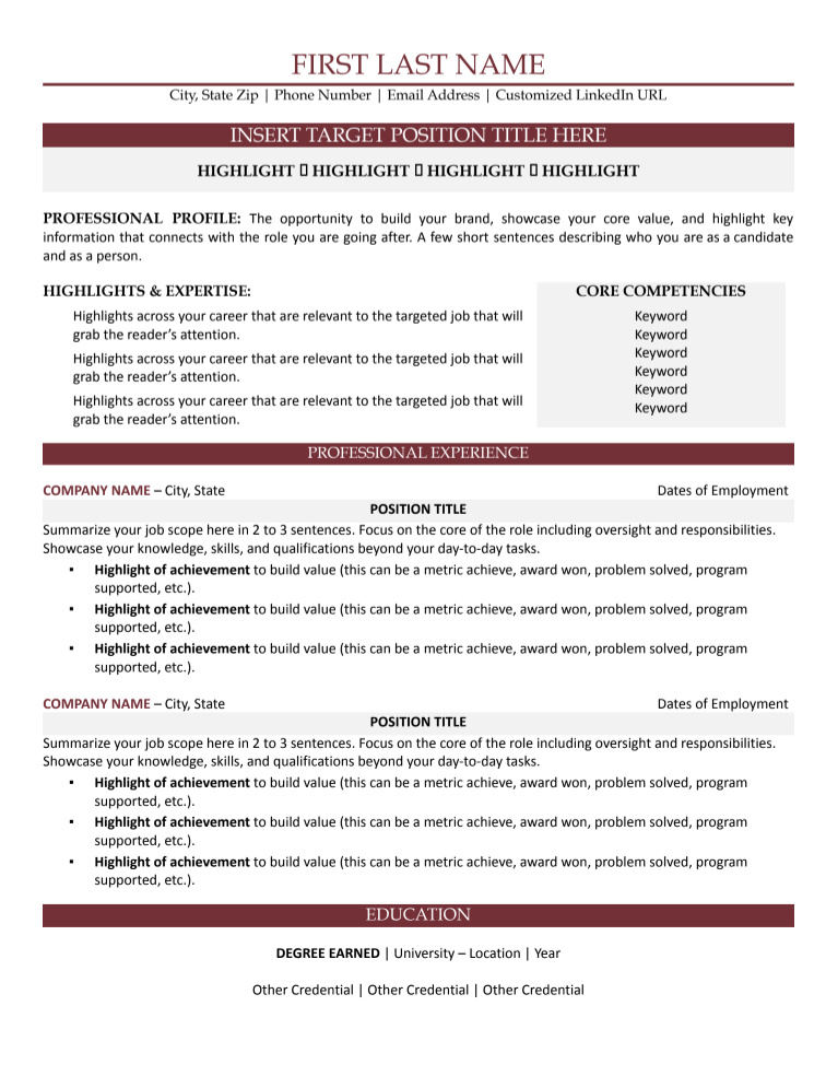 best resume examples 2023