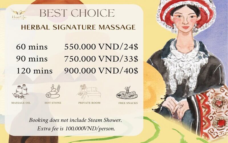 Price list for Danang Herbal Massage