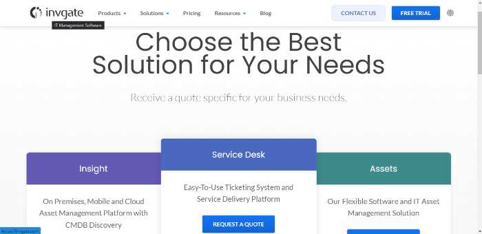 invgateasset landing page 