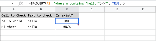 Google sheets if cell contains QUERY formula