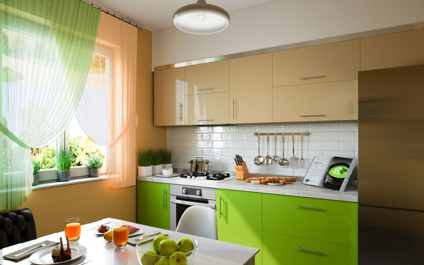 colourful kitchen transformation theme for a dull kitchen