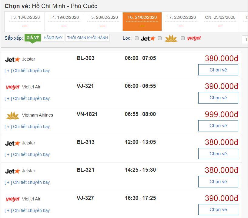 Săn vé máy bay đi Phú Quốc đơn giản với hệ thống của BestPrice