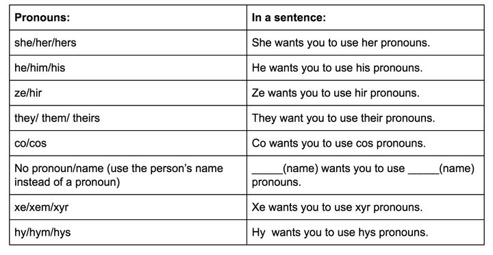 Faq Gender Pronouns Middlebury