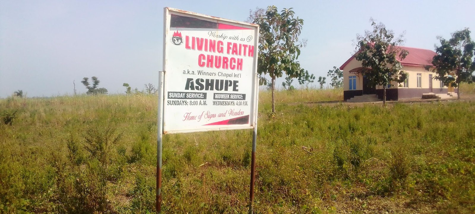 Living Faith Church, Ashupe, where Elesha is a member 