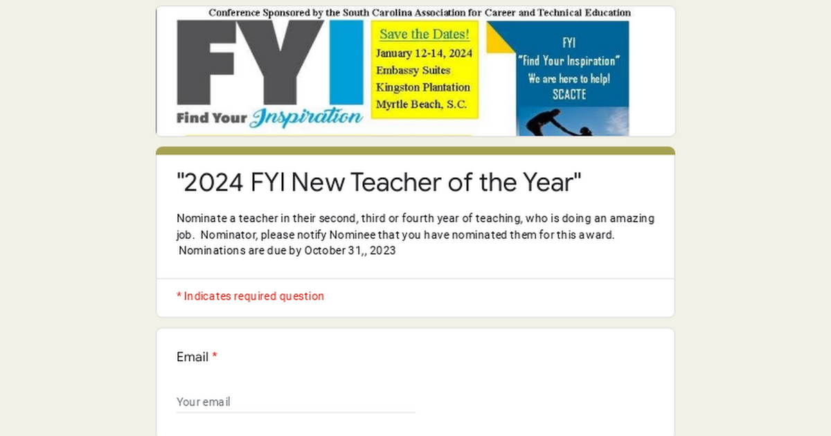"2024 FYI New Teacher of the Year"