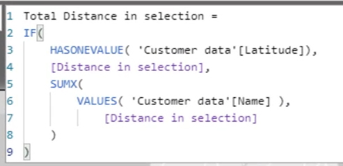 distance calculation on map