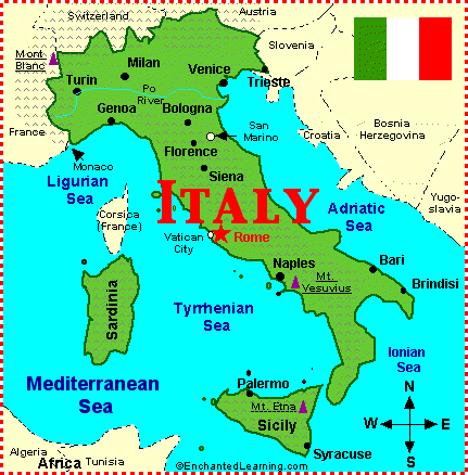 Image result for A map of italy