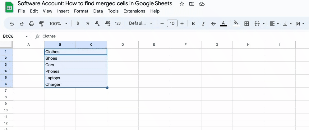 Find Merged Cells In Google Sheets