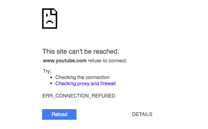 Erro ERR_CONNECTION_RE no Google Chrome