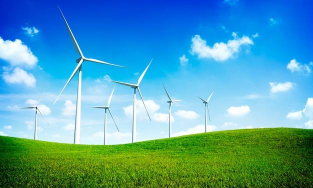 Free photo turbine green energy electricity technology concept
