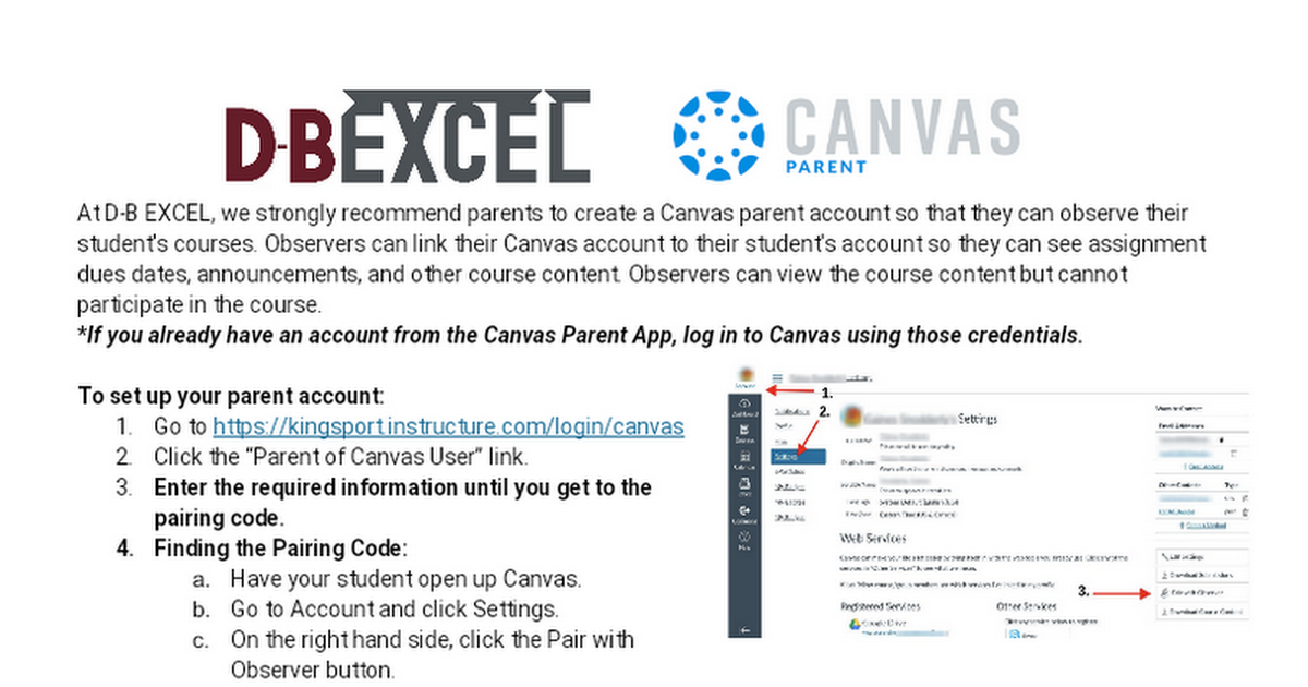 Canvas Parent Account Instructions