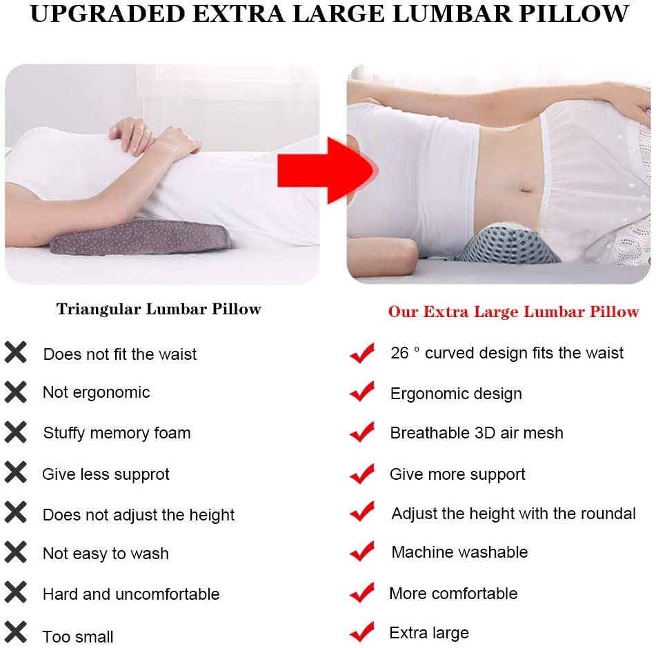 Lumbar Pillow for Side Sleeping in Pregnancy for Sleeping Back Pain –