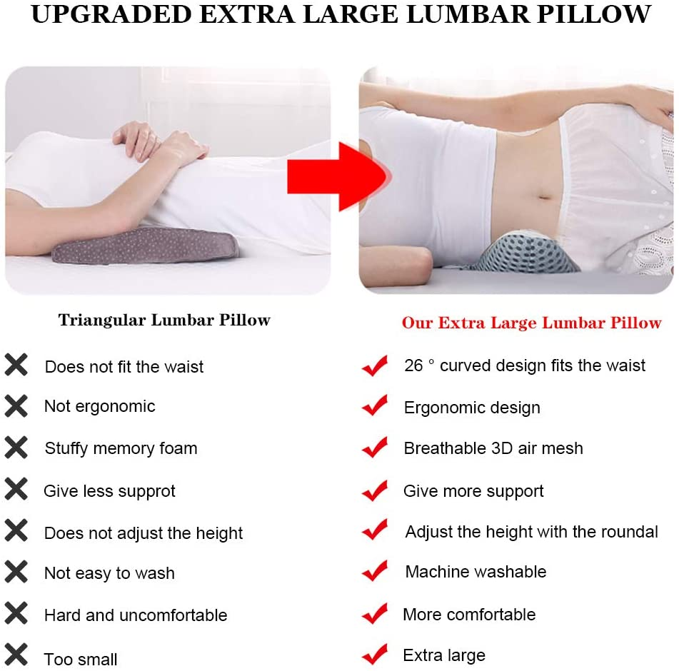 Super Lumbar Pillow for Sleeping Back Pain - Support the Lower