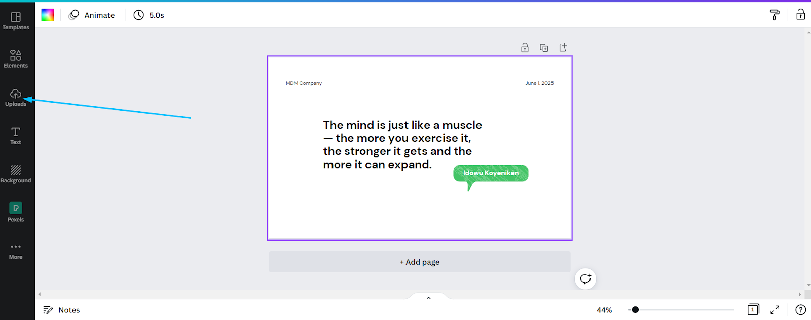 combine presentations in canva