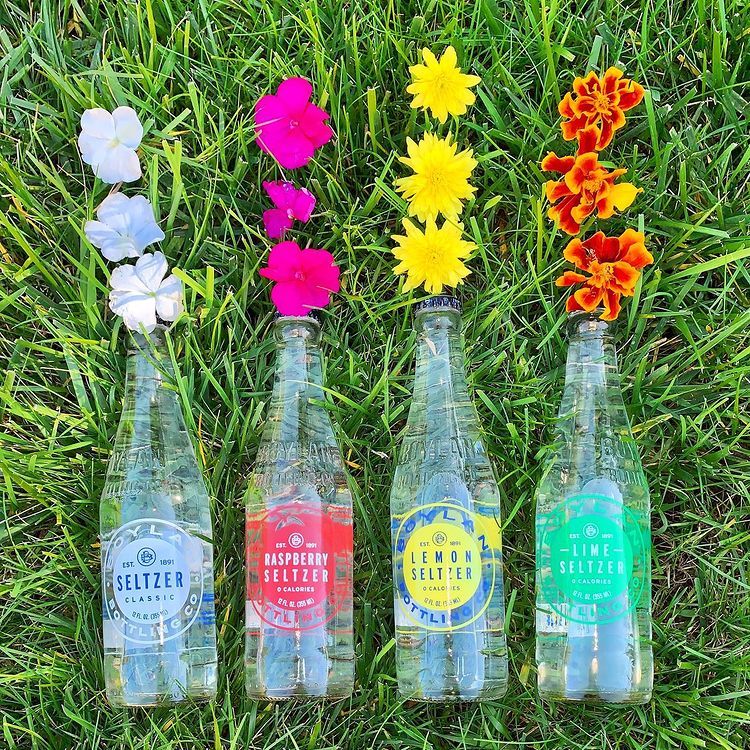 Four Bottles of Boylan Soda on the grass, photo by Boylan Soda.