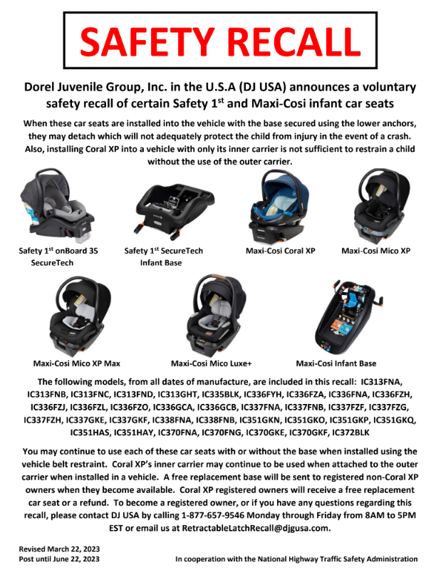 Safety 1st and Maxi Cosi Car Seats