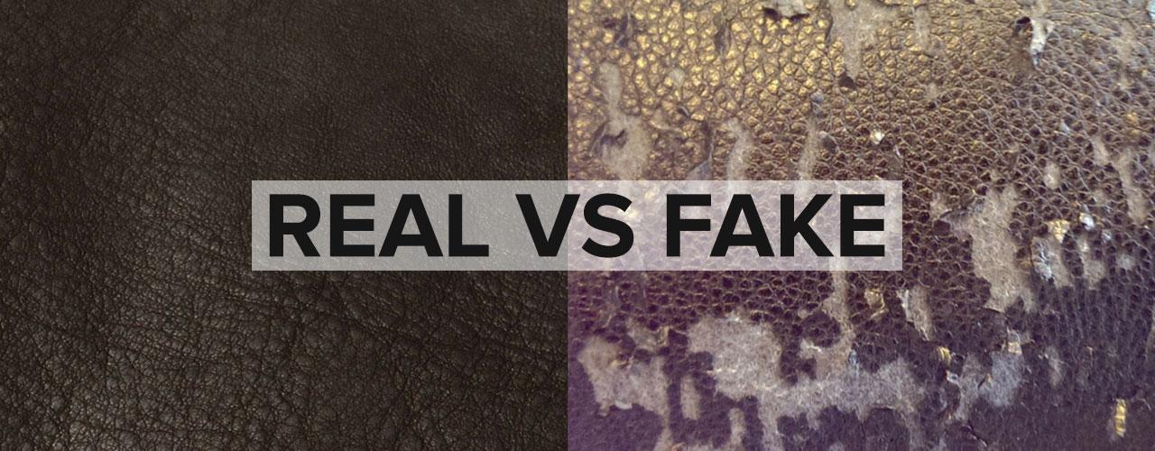 Image of real vs fake leather